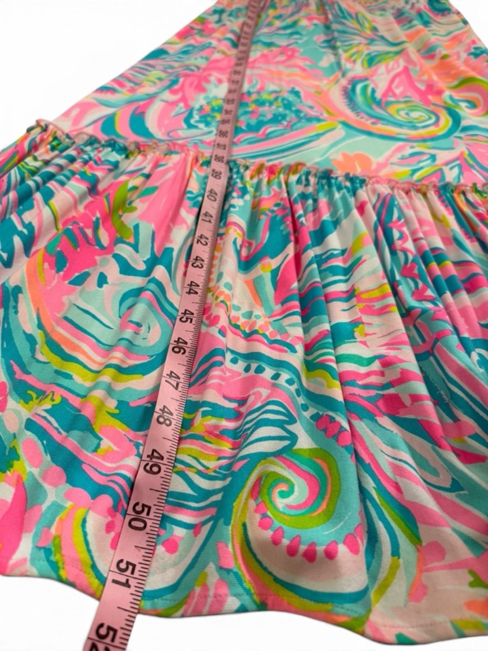 Lilly Pulitzer Mooney One-Shoulder Maxi Dress in Pink Multicolor Swirl M - Picture 7 of 10